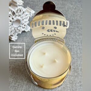 New Slatkin / Bath & Body Works Snowman Christmas CANDLE HOLDER ONLY for 3-Wick
